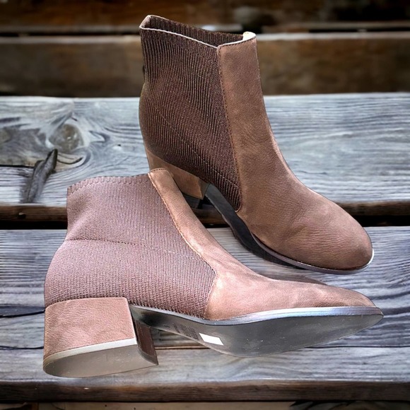 Eileen Fisher Shoes - Eileen Fisher - Brown Aesop Suede Sock Booties, size 9, EUC